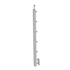Poteaux 40*40 inox 304 pose latérale 5 barres ∅12mm