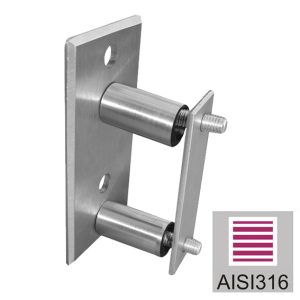 Platine latérale inox 316 pour tube 40*40