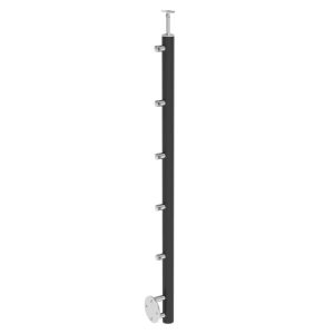Poteaux ∅42.4mm inox 304 pose latérale 5 barres ∅12mm – noir 9005